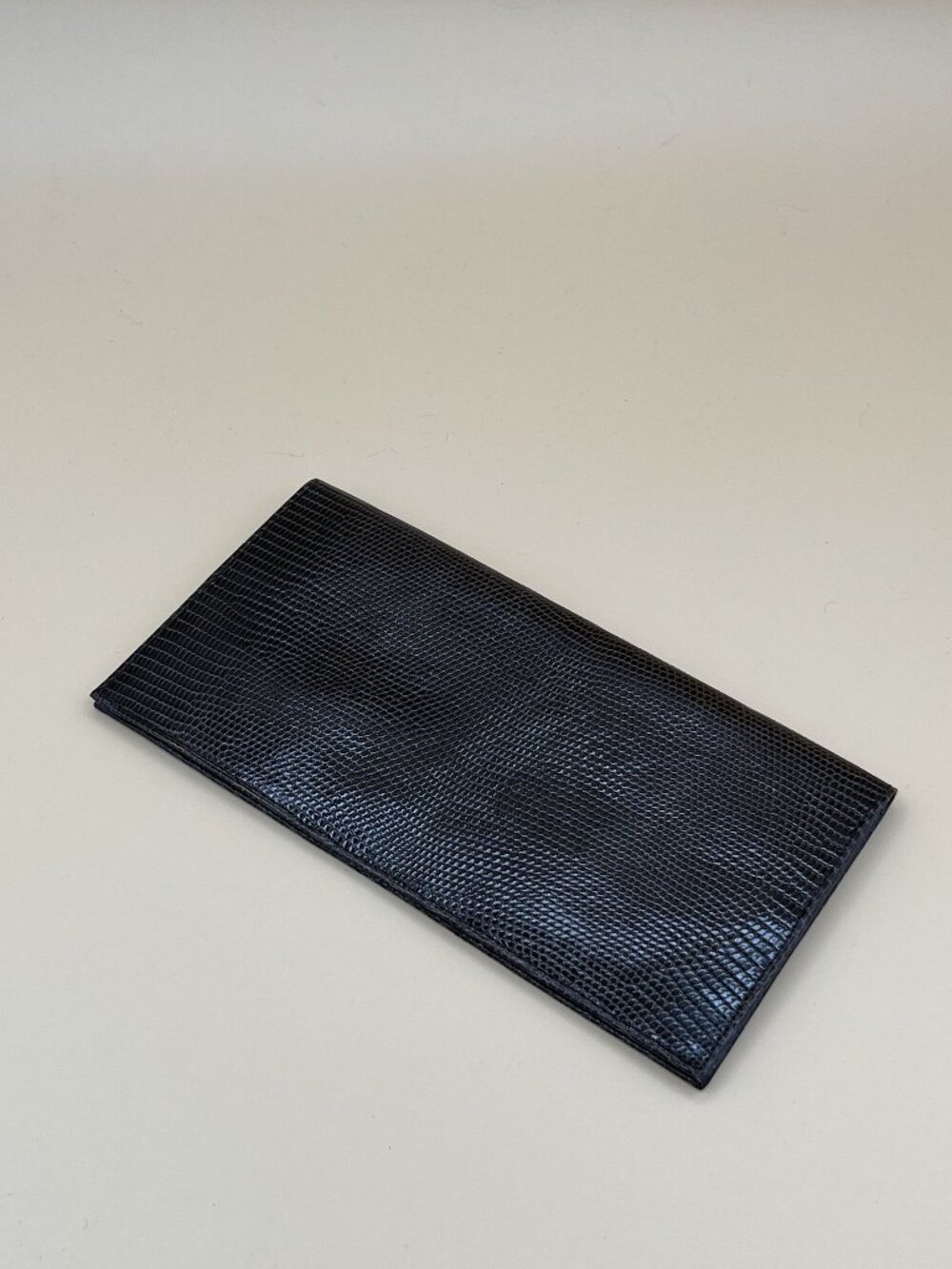 Dunhill Brown Embossed Lizard Leather Long Wallet Made In France With
